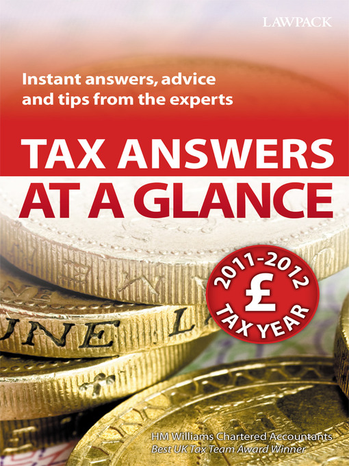 Title details for Tax Answers at a Glance by Chartered Accountants, HM Williams - Available